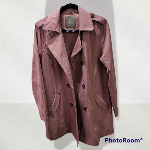Maurices mauve trench coat, size large - Picture 3 of 5